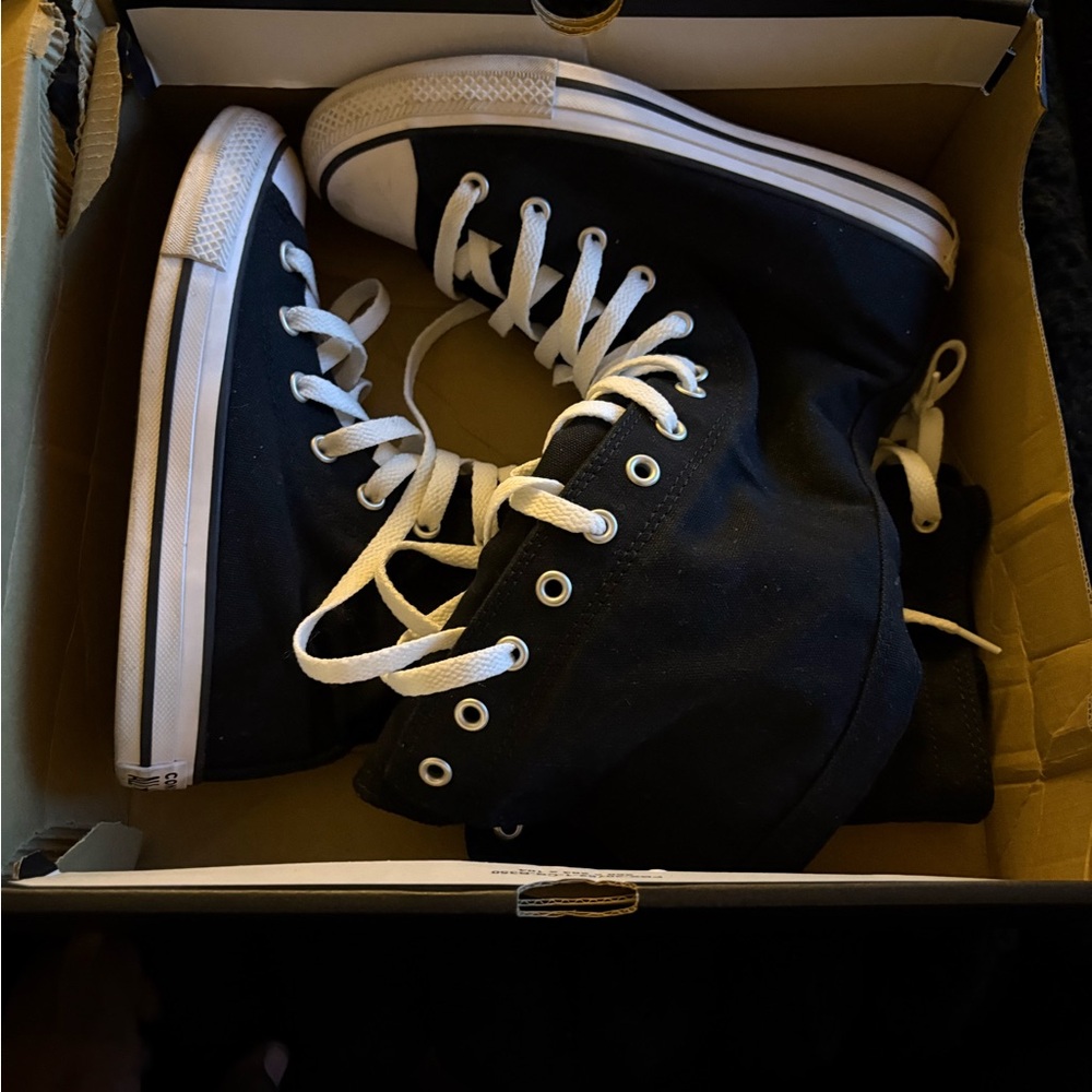 Black and White Converse  High-Top Sneakers